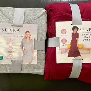 Serra Dresses XL Maxi in Red and Jersey Knit in Grey